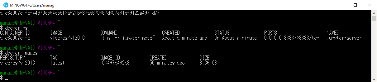 ローカルに保存されたDockerイメージを確認